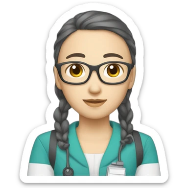 Information technology specialist Kazakh in national clothea sticker