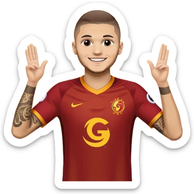 Mauro icardi Galatasaray formasıyla gol sevinci yapıyor sticker