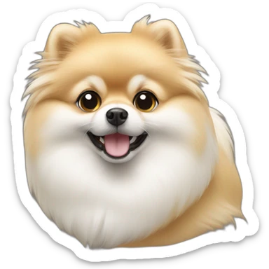 Pomeranian white cashew sticker