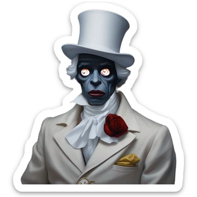 Uncle Scrooge vampire in Dior Gucci Hermes, oil paint, mysterious eyes, intricate lips, masterpiece portrait , odd perspective, beautiful, desirable, logical sticker