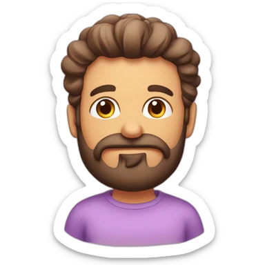 hombre pelo canoso con barba comiendo pastel sticker