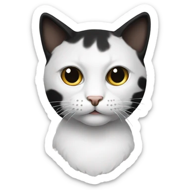 gato negro con mancha blanca en el cachete y ojos ver sticker