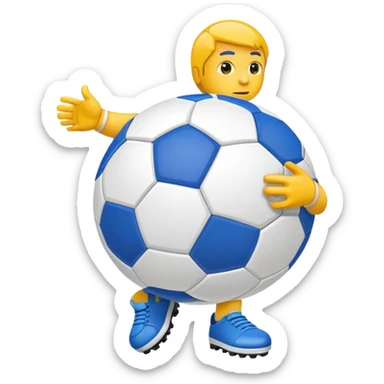 blue and yellow M with football on the side  sticker