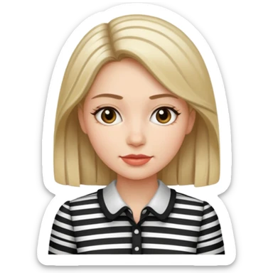 woman with black Striped Shirt not a t shirt sticker