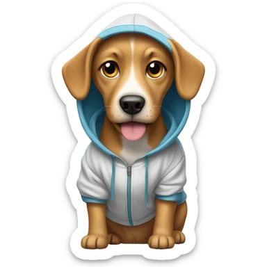 dog wearing a ping hoodie  sticker