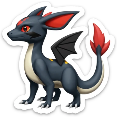 Salandit-Guilmon-Umbreon-Silvally-fusion (full body) sticker