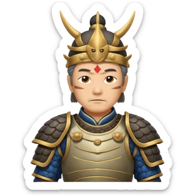 Japanese Castle Lord, old, half body sticker