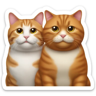 Two fat cats, one ginger, one brown sticker