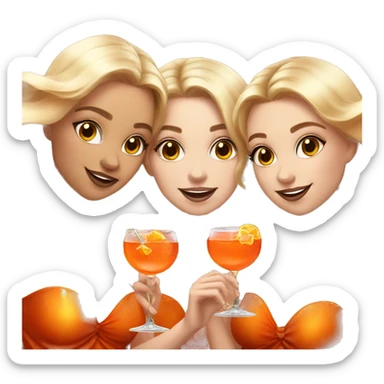 Three beautiful mermaids (light skin) drinking aperol sticker