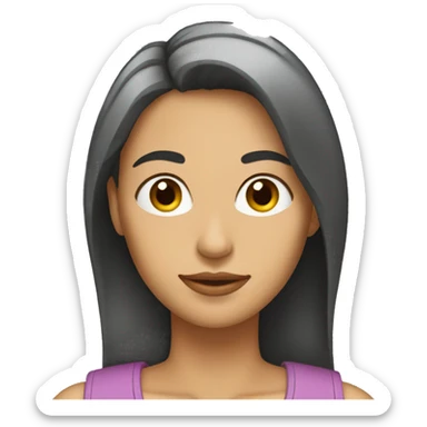 Mujer con cara de extrañar a alguien  sticker