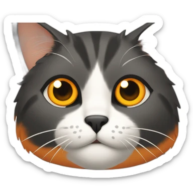 Black orange mix strict cat sticker