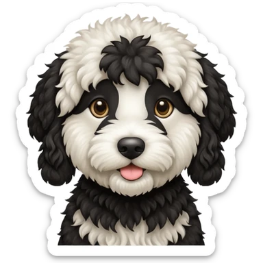 Black and white labradoodle sticker