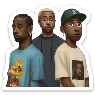travis scott sad kanye west happy tyler the creator mad kendrick lamar disgusted sticker