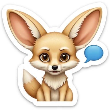 confused fennec with a speech bubble  sticker