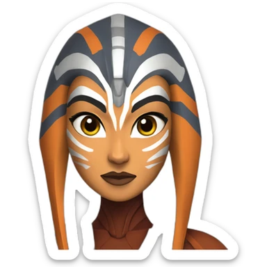 Ahsoka Tano (Portrait, front facing, Apple iOS 17 style) sticker