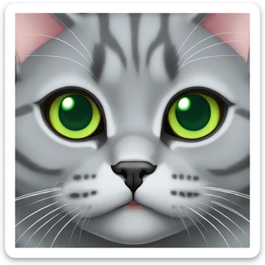 Silver grey British shorthair with green eyes sticker