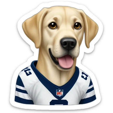 yellow labrador with dallas cowboys jersey sticker