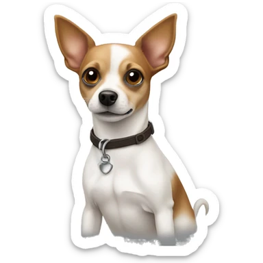 White and brown chihuahua jack Russel mix  sticker