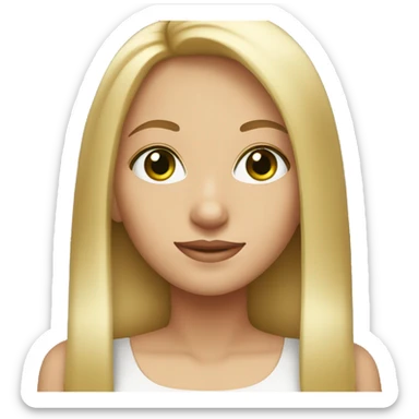Blonde girl with straight hair and green-brown eyes  sticker