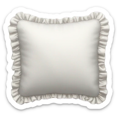 White pillow with ruffles and small bows sticker