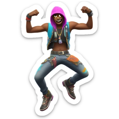 A Fortnite character gridding sticker