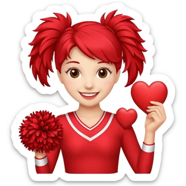 Cheerleader Pom pom heart sticker