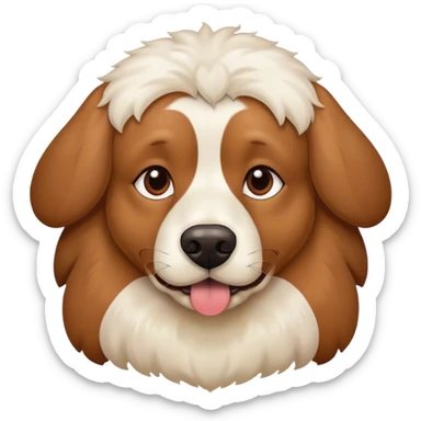 brown bigger dog with fluffy cream color dog  sticker