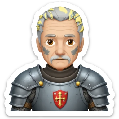 elderly tattooed knight, tattooed shoulder sticker