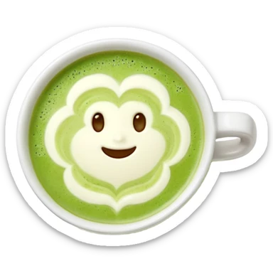 matcha latte top view sticker