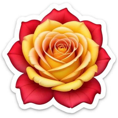 roses with gradient on petal starts yellow and bottom is red  sticker