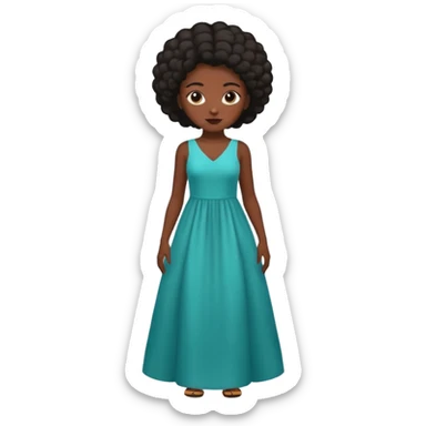 A girl with 4c hair and a long dress sticker