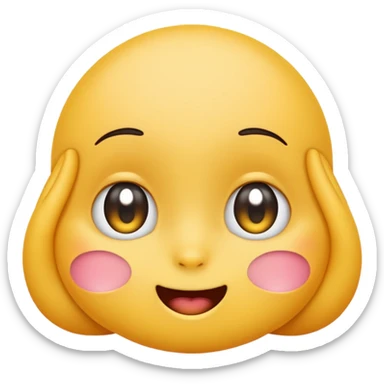Make a cute shy 😌 in this emoji not a human i need  sticker