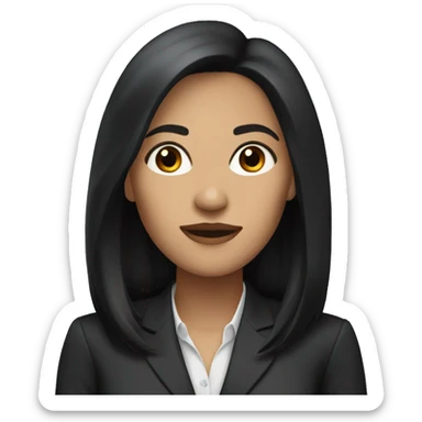 executive woman with long black hair brown eyes sticker