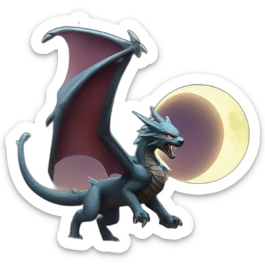 a dragen vs moon sticker