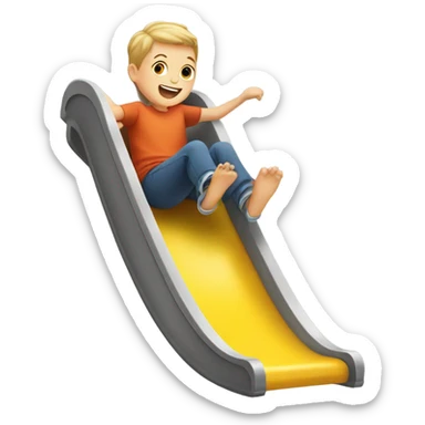 Kid sliding down a slide  sticker
