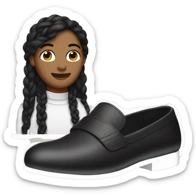 black loafers and white leg warmers sticker