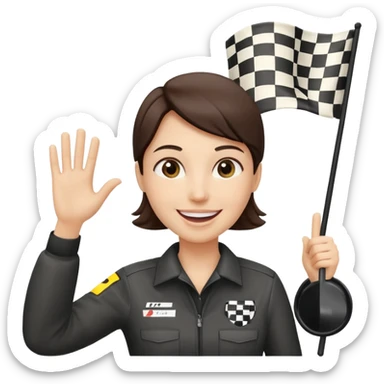 SONO UN DIRETTORE DI GARA AUTO E SBANDIERO CON LA BANDIERA A SCACCHI PUOI GENERARE MENTRE SBANDIERO AUTO sticker