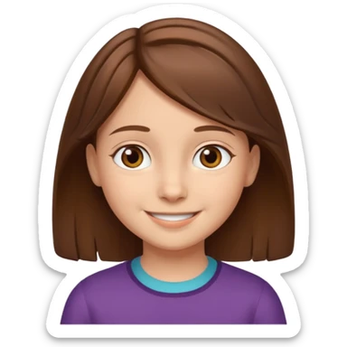 Daria whit brown hair and brown eyes a 7 year old kid sticker