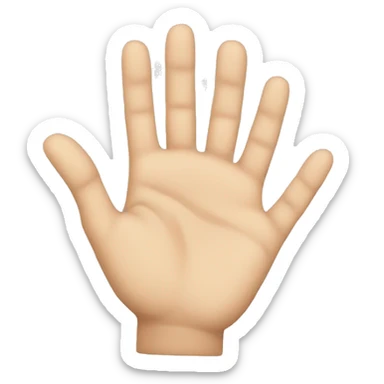 an open hand laid verticaly on a flat hand  sticker