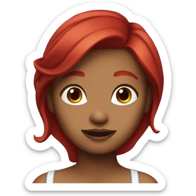 A girl with red dark cherry hair sticker