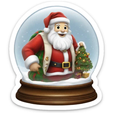 Realistic Victorian Christmas santa snowglobe  sticker