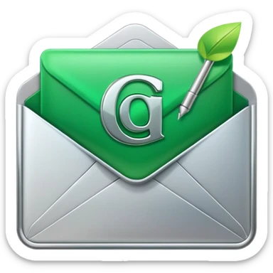 merged icon of an email envelope and a calendar, with a vivid green checkmark, visually indicating a calendar invite has been dispatched and confirmed sticker