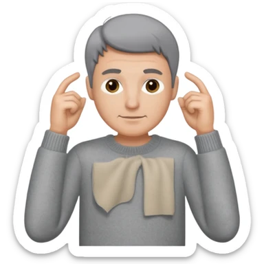 cashmere sweater grey men, just the sweater, no emojis on it sticker