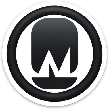 Black circle with “MB” written on in the middle of it. Nothing else no holes or anything. sticker