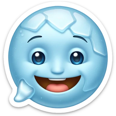 the cold freezing grimacing face emoji but its smiling sticker