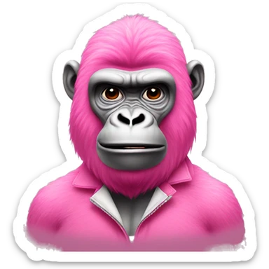 Pink gorilla with cigarette  sticker
