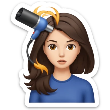 Brunette getting a blowout  sticker