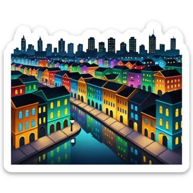 A Nigerian city at night  sticker