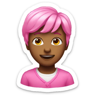 Smitten emoji pink accent sticker
