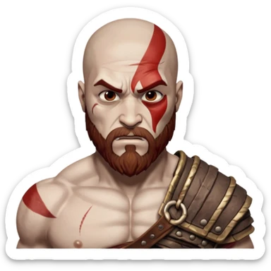 Visage de Kratos du jeu PlayStation sticker